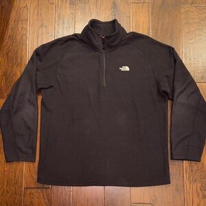The North Face Men's textured fleece 1/4 Zip-Up Black Sweater sz XL